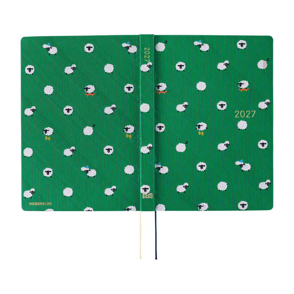 Hobonichi HON 2027 Light Hard Cover English Book - Bow & Tie: Sheep Sheep Sheep - A5 (Jan Start)-Pen Boutique Ltd