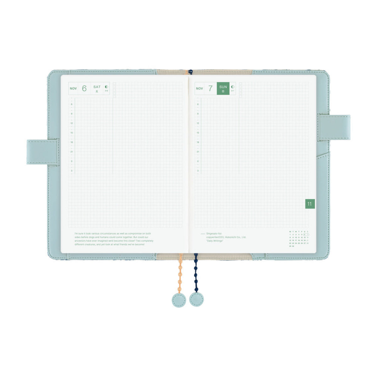Hobonichi Japanese Cover - Minä Perhonen: Felice (Blue) - A5