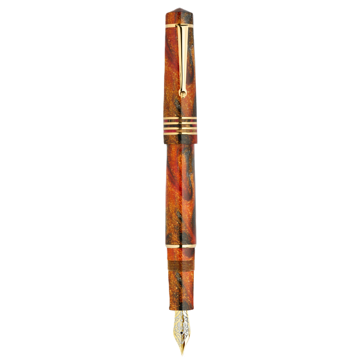 Delta DV Original Fountain Pen - Gold-Plated Stainless Steel Nib - Glow Up Oro (Mid Size)-Pen Boutique Ltd