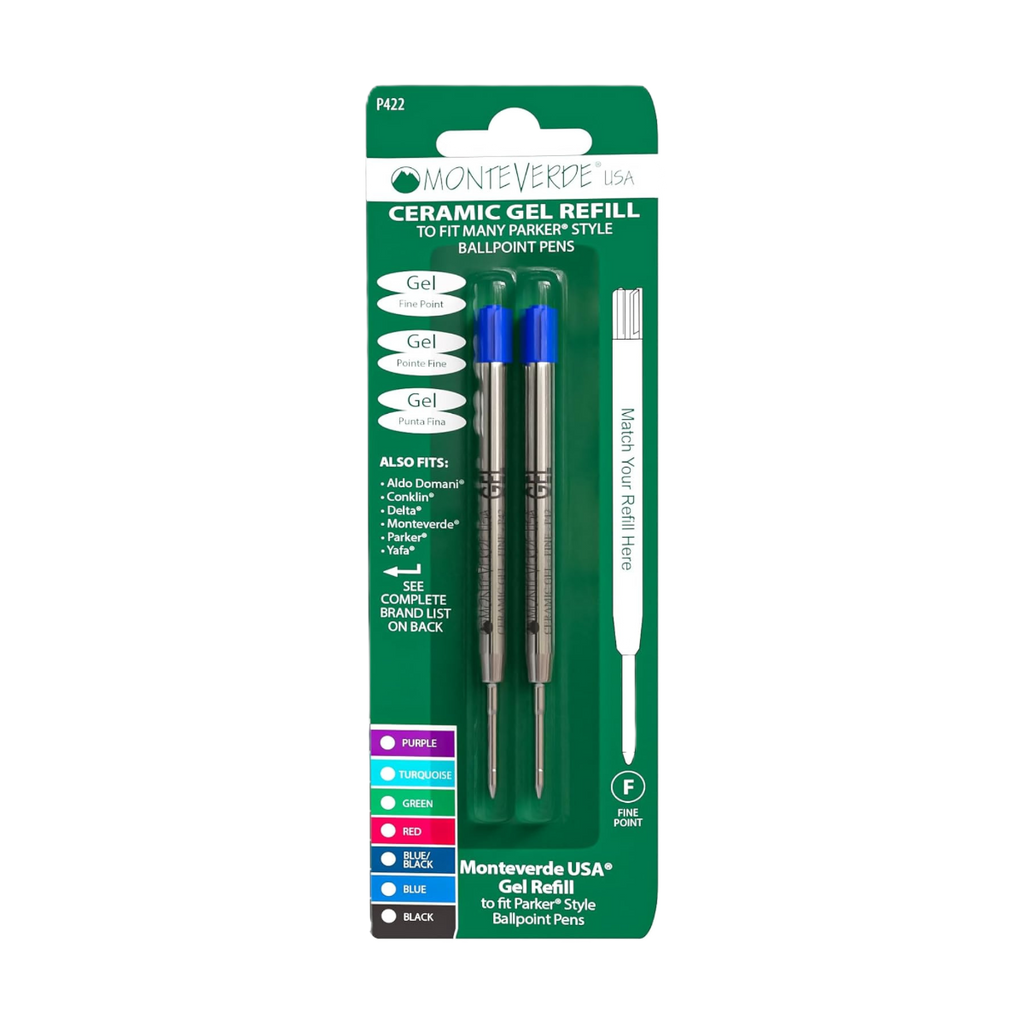 Monteverde Blue Capless Ceramic 2 Pack Gel Refill To Fit Parker BP Pens-Pen Boutique Ltd