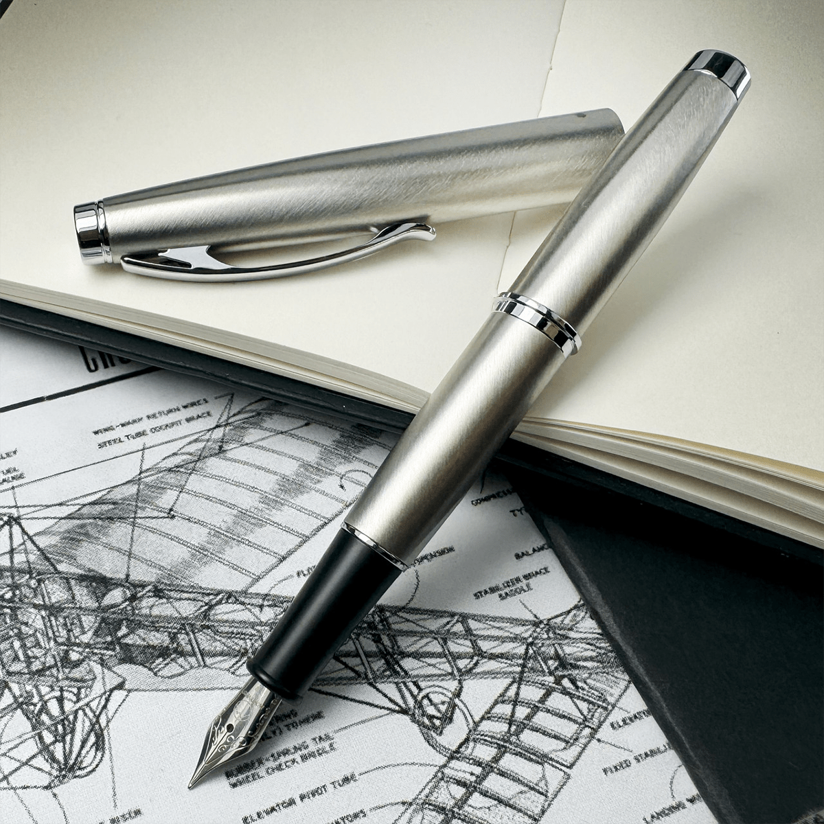 Monteverde Dakota Fountain Pen - Stainless Steel - Pen Boutique Ltd