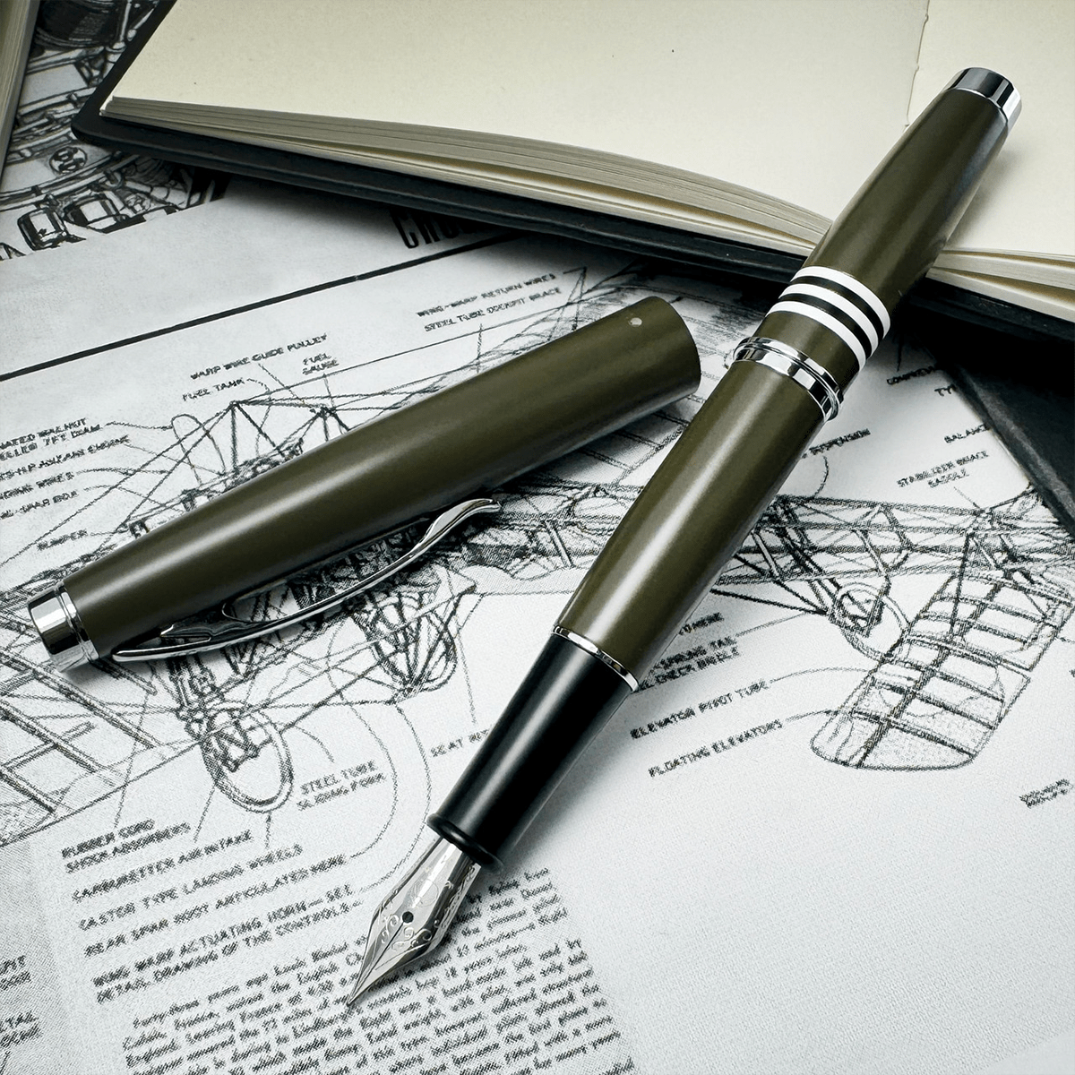 Monteverde Dakota Fountain Pen - Military Green - Pen Boutique Ltd