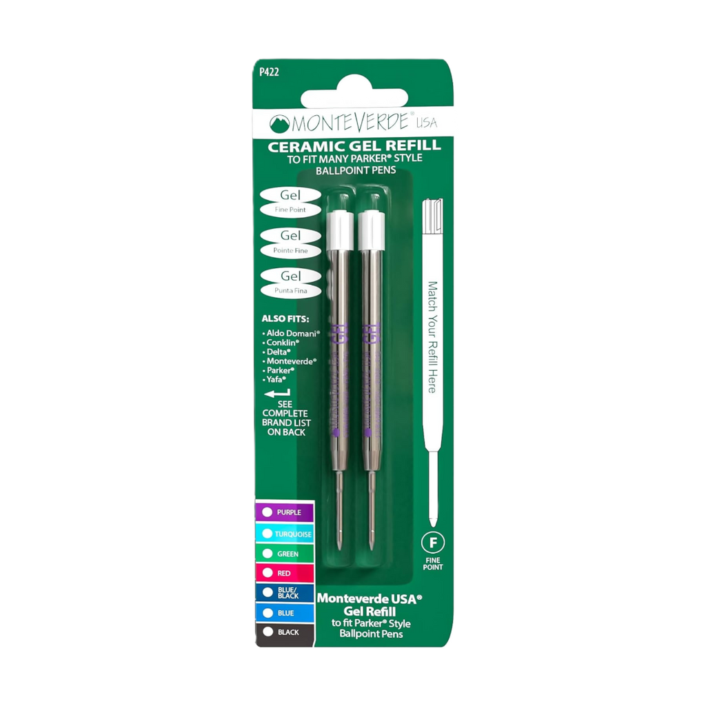 Monteverde Purple Capless Ceramic 2 Pack Gel Refill To Fit Parker BP Pens-Pen Boutique Ltd