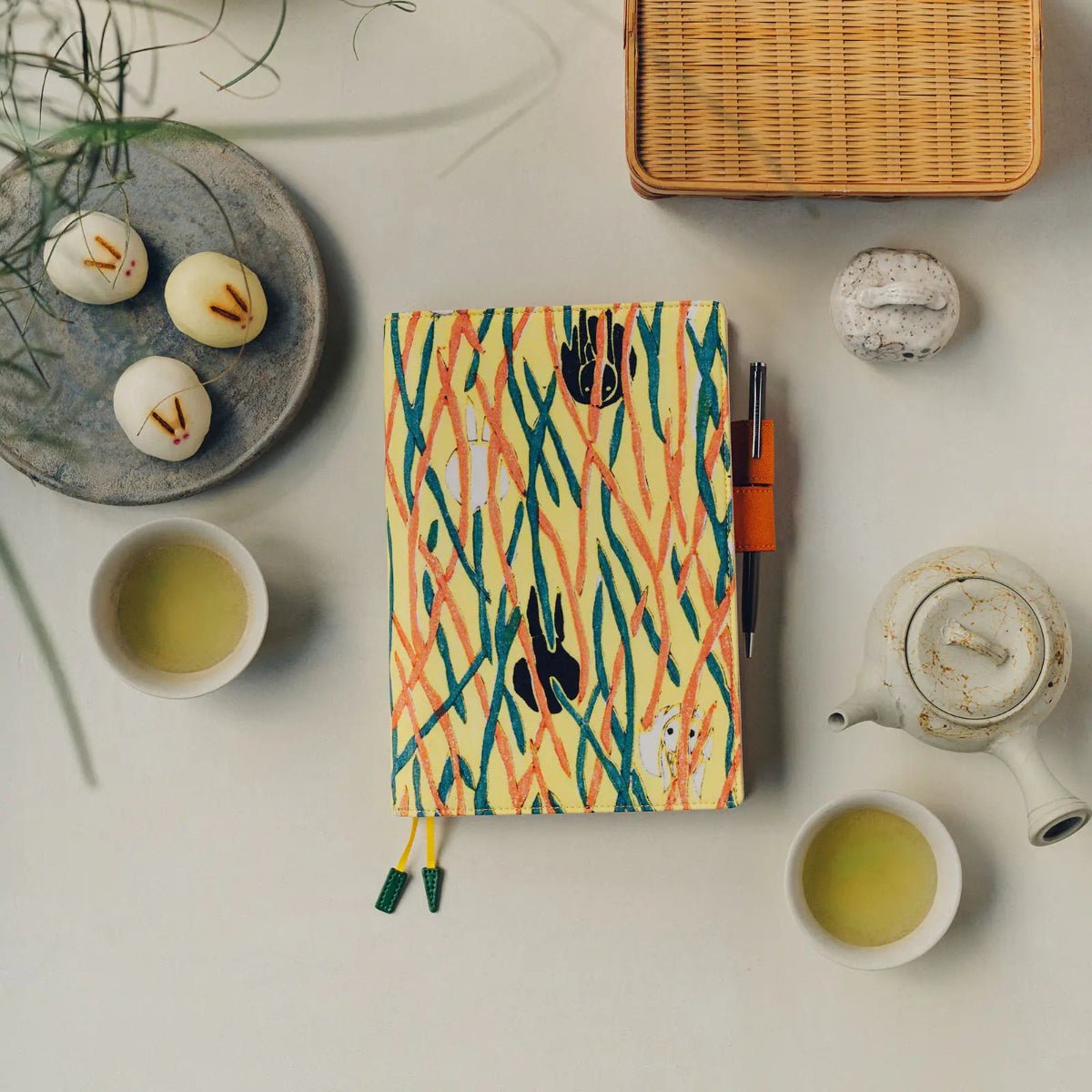 Hobonichi Cousin Cover - Unsodo: Bijutsukai Wild Rabbits - A5 - Pen Boutique Ltd