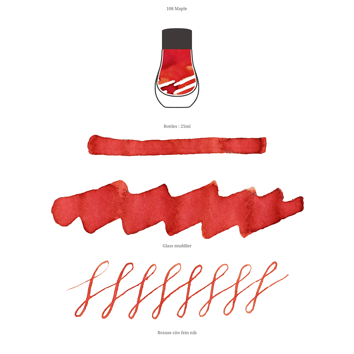 Dominant Industry Standard Ink Bottle - Maple - 25ml - Pen Boutique Ltd