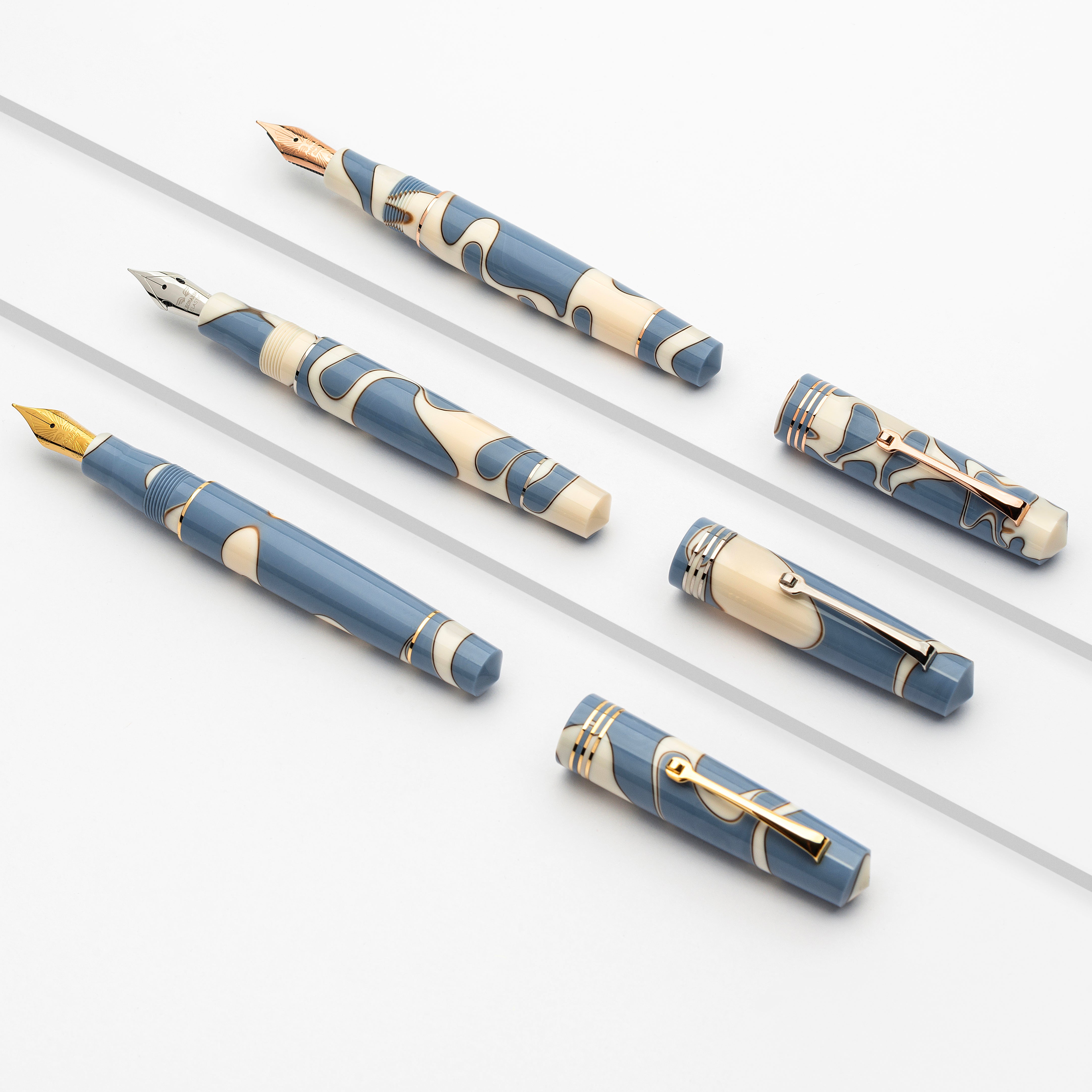 Leonardo Momento Zero Fountain Pen - Nuvola - Silver Trim (Numbered Edition) - Pen Boutique Ltd