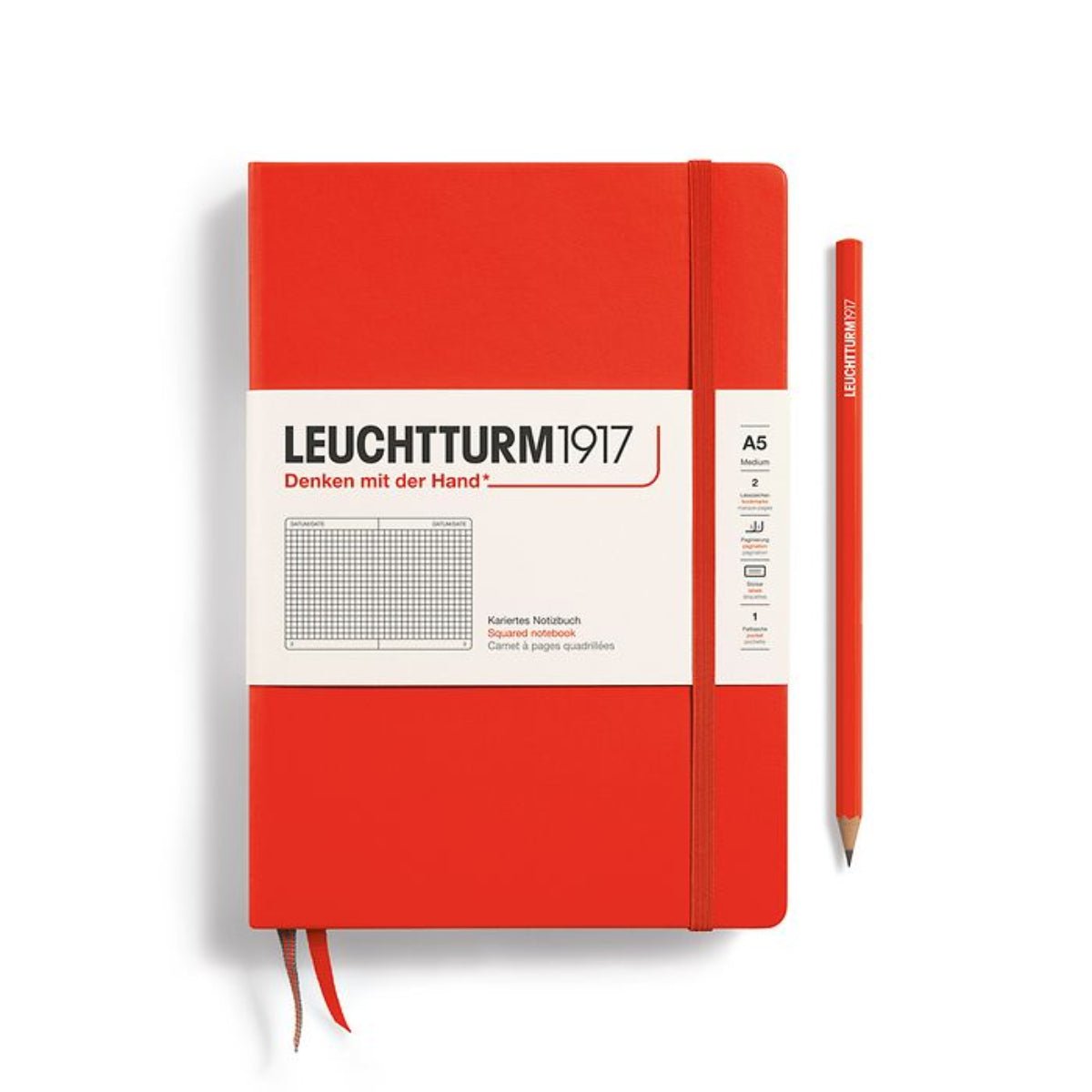 Leuchtturm 1917 Hardcover Notebook - A5 - Squared - Pen Boutique Ltd