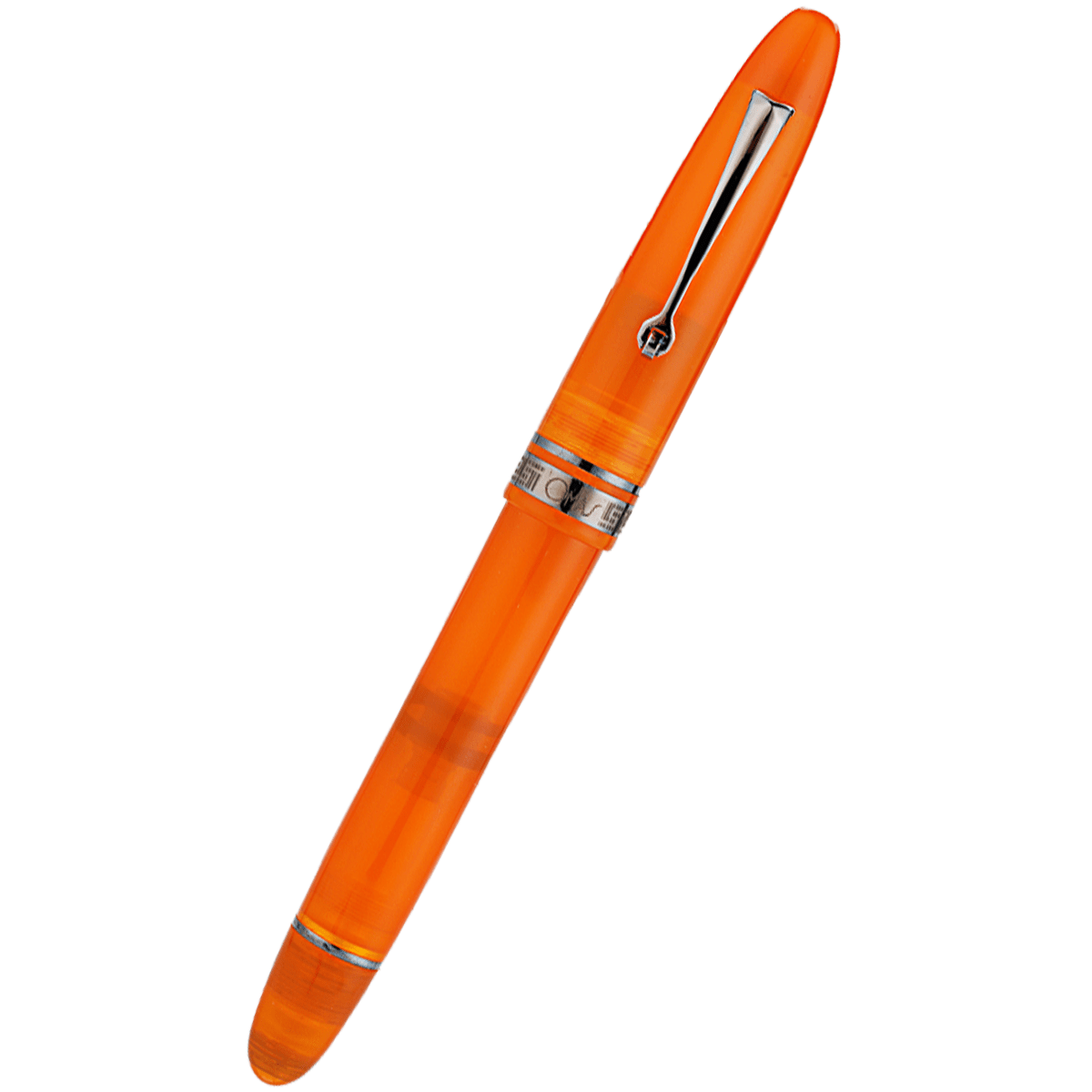 Omas Ogiva Ballpoint Pen - Arancione - Silver Trim - Pen Boutique Ltd