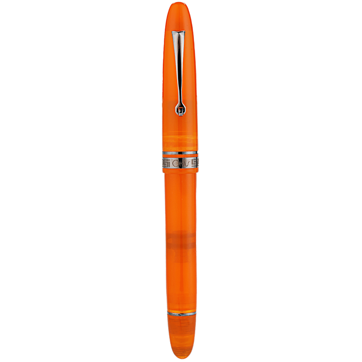 Omas Ogiva Ballpoint Pen - Arancione - Silver Trim - Pen Boutique Ltd