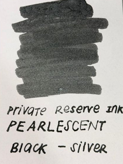 Private Reserve Pearlescent Ink Bottle - Black/Silver - 60ml - Pen Boutique Ltd