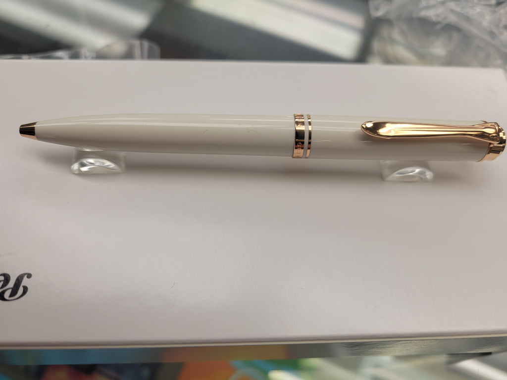 Pelikan Souveran Ballpoint Pen - K600 White - Rose Gold Trim (Special Edition) - Pen Boutique Ltd