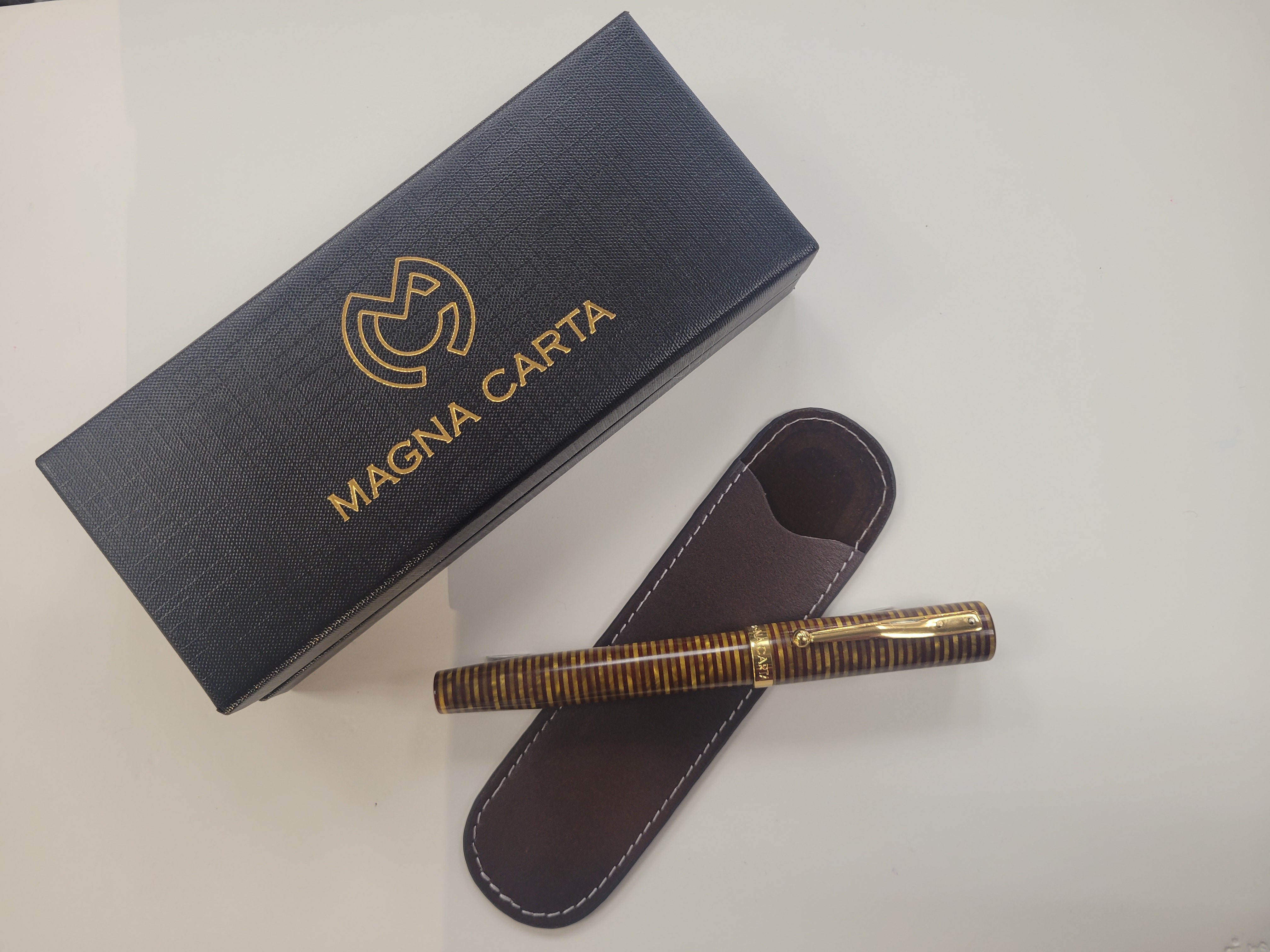 Magna Carta Mag 600 True Flex Fountain Pen - Bumblebee 14k gold nib - Pen Boutique Exclusive ( w/Free Yak Leather Pen Case) - Pen Boutique Ltd