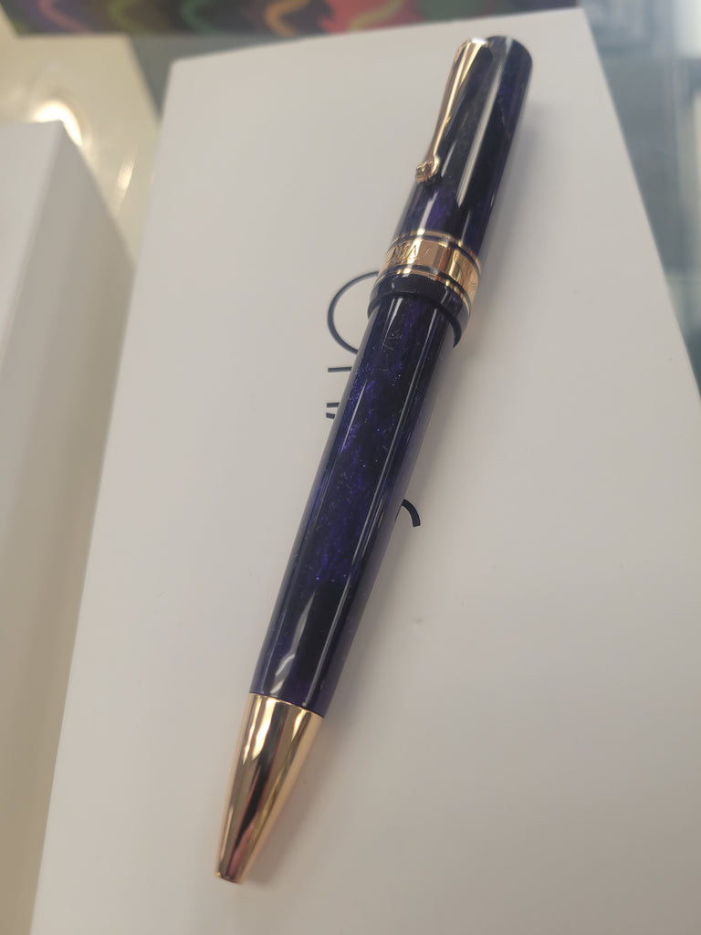 Omas Bologna Ballpoint Pen - Ametista Profondo - Rose Gold Trim - Pen Boutique Ltd