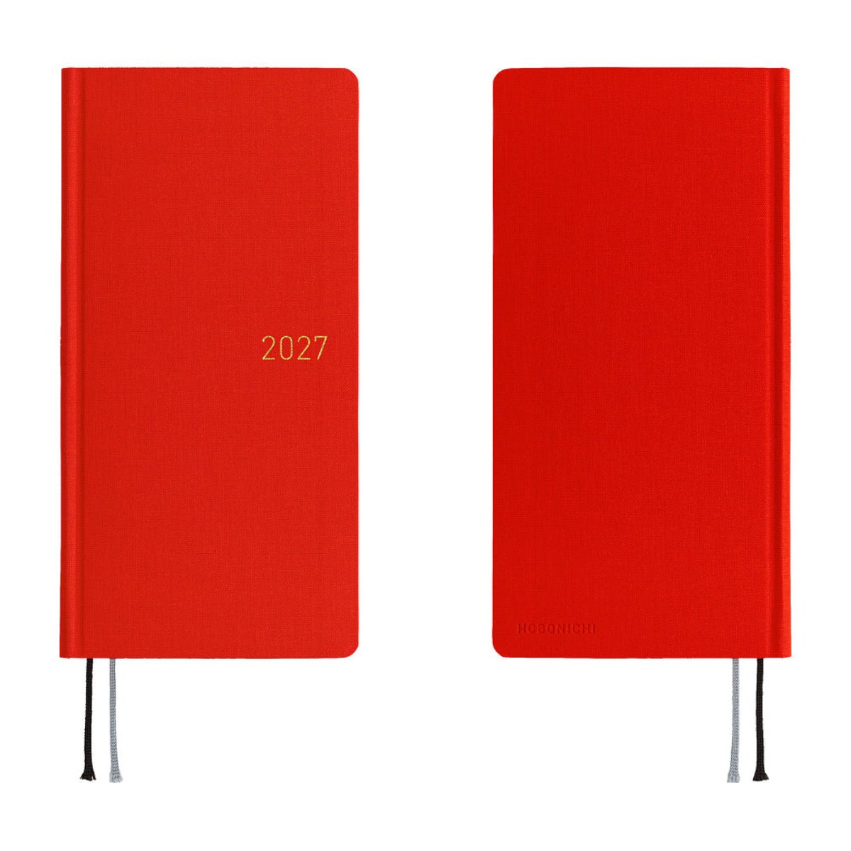 Hobonichi 2027 Light Hardcover Book - Colors: Poppy Red - Tall & Slim (Weeks - January Start) - Pen Boutique Ltd