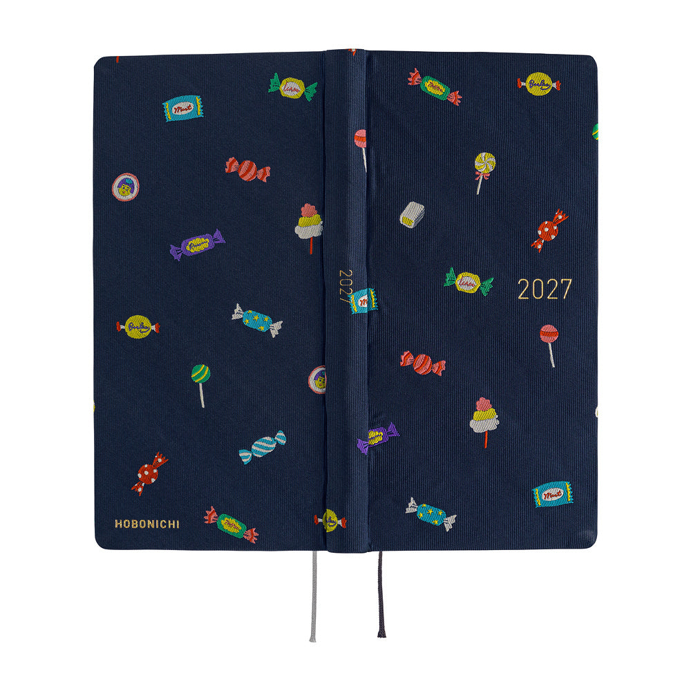 Hobonichi 2027 Mega Light Hard Cover English Book - Bow & Tie: Candy Dream -Tall & Slim (Weeks - January Start)-Pen Boutique Ltd