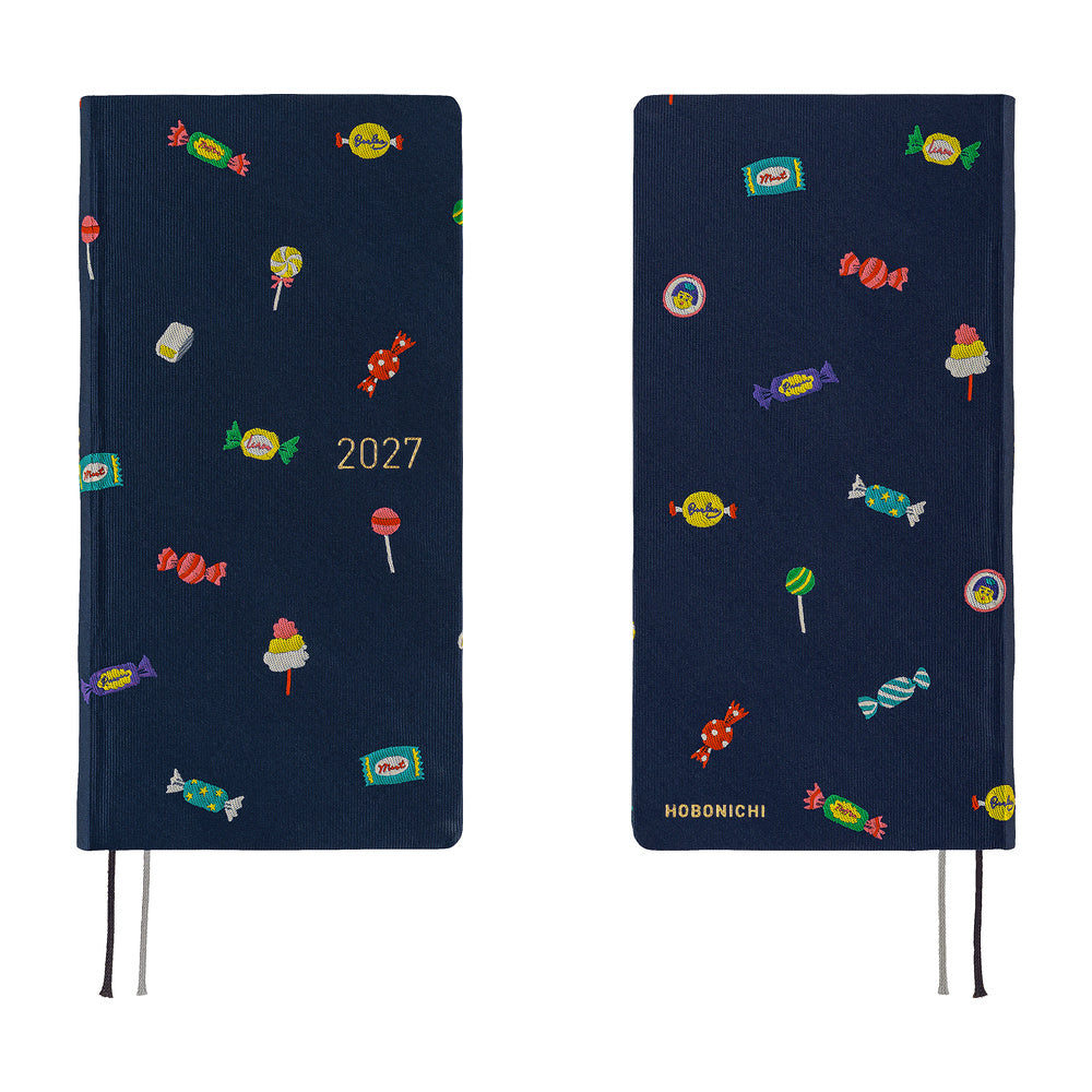 Hobonichi 2027 Mega Light Hard Cover English Book - Bow & Tie: Candy Dream -Tall & Slim (Weeks - January Start)-Pen Boutique Ltd