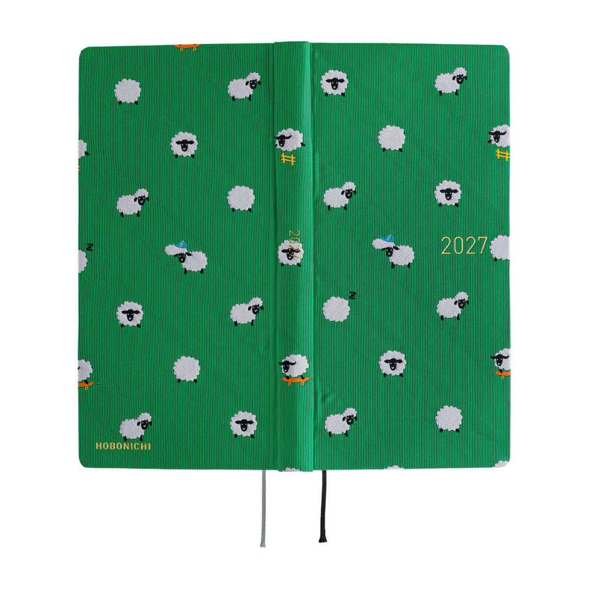 Hobonichi 2027 Mega Light Hard Cover English Book - Bow & Tie: Sheep Sheep Sheep - Tall & Slim (Weeks - January Start]-Pen Boutique Ltd