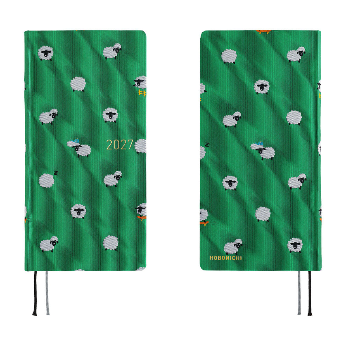 Hobonichi 2027 Mega Light Hard Cover English Book - Bow & Tie: Sheep Sheep Sheep - Tall & Slim (Weeks - January Start]-Pen Boutique Ltd