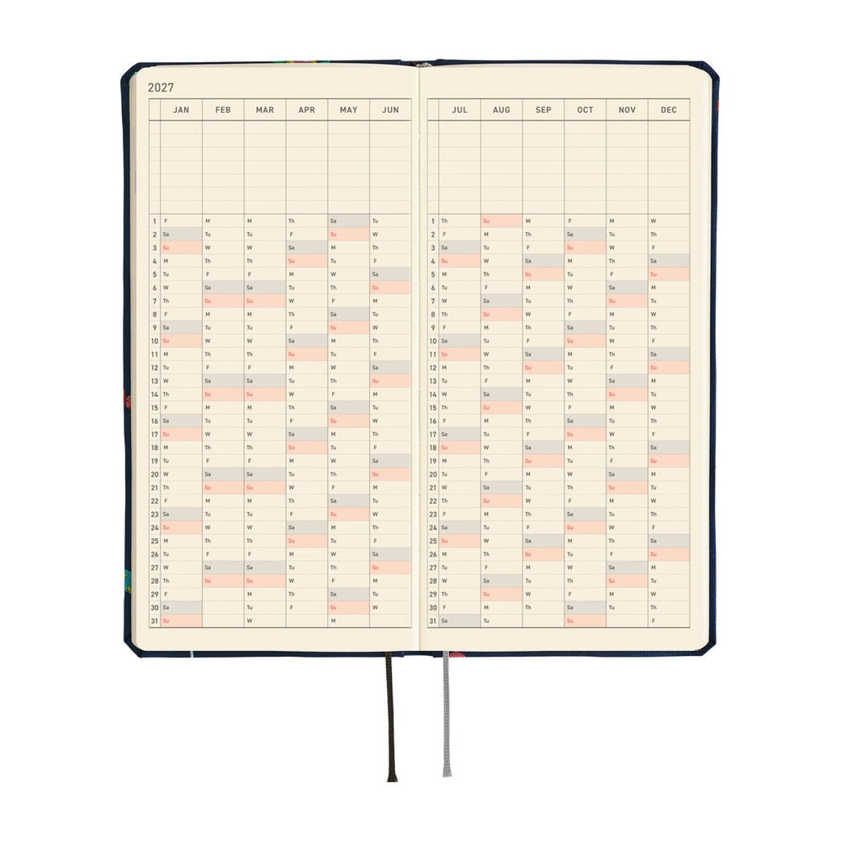 Hobonichi 2027 Light Hard Cover English Book - Bow & Tie: Candy Dream - Tall & Slim (Weeks - January Start) - Pen Boutique Ltd