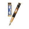 David Oscarson Alfred Bernhard Nobel Fountain Pen - Blue Gold w/ Black Barrel - Pen Boutique Ltd