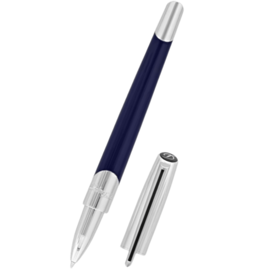 ST Dupont Defi Millennium Silver/Blue Navy Rollerball Pen - Pen Boutique Ltd