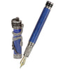 David Oscarson Black Water Snake Fountain Pen - Translucent Royal Blue and Opaque Black Hard Enamel-Pen Boutique Ltd