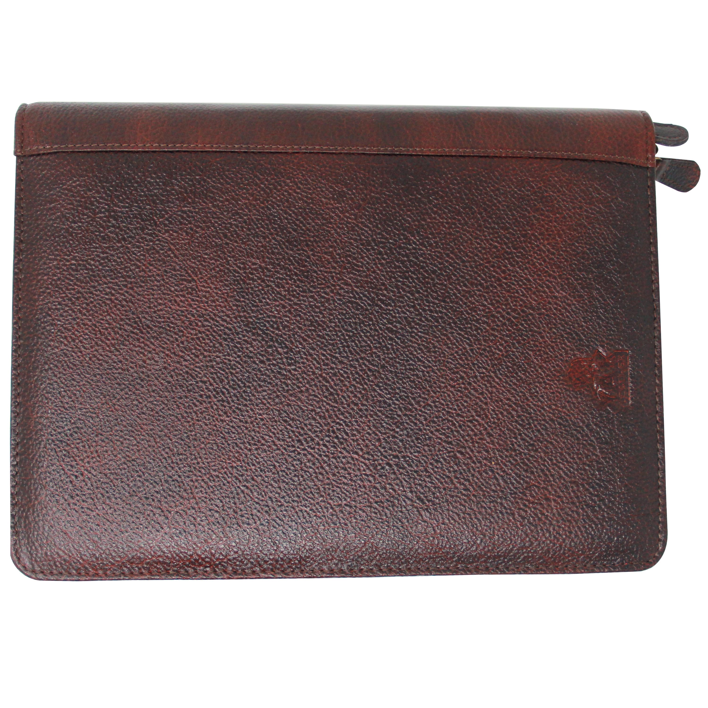 Yak Leather Premium Leather 24 Pen Case Brown-Pen Boutique Ltd