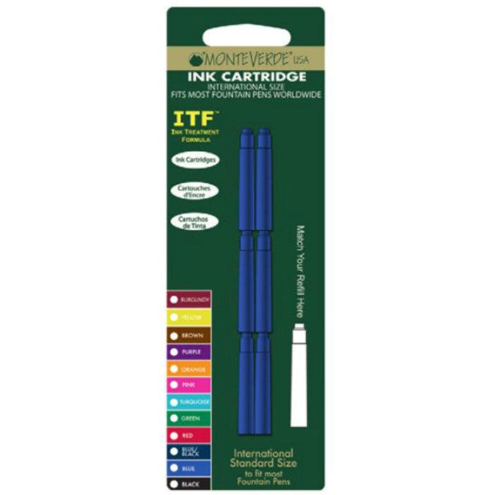 Monteverde Ink Cartridges International Size Blue/Black 6/pack-Pen Boutique Ltd