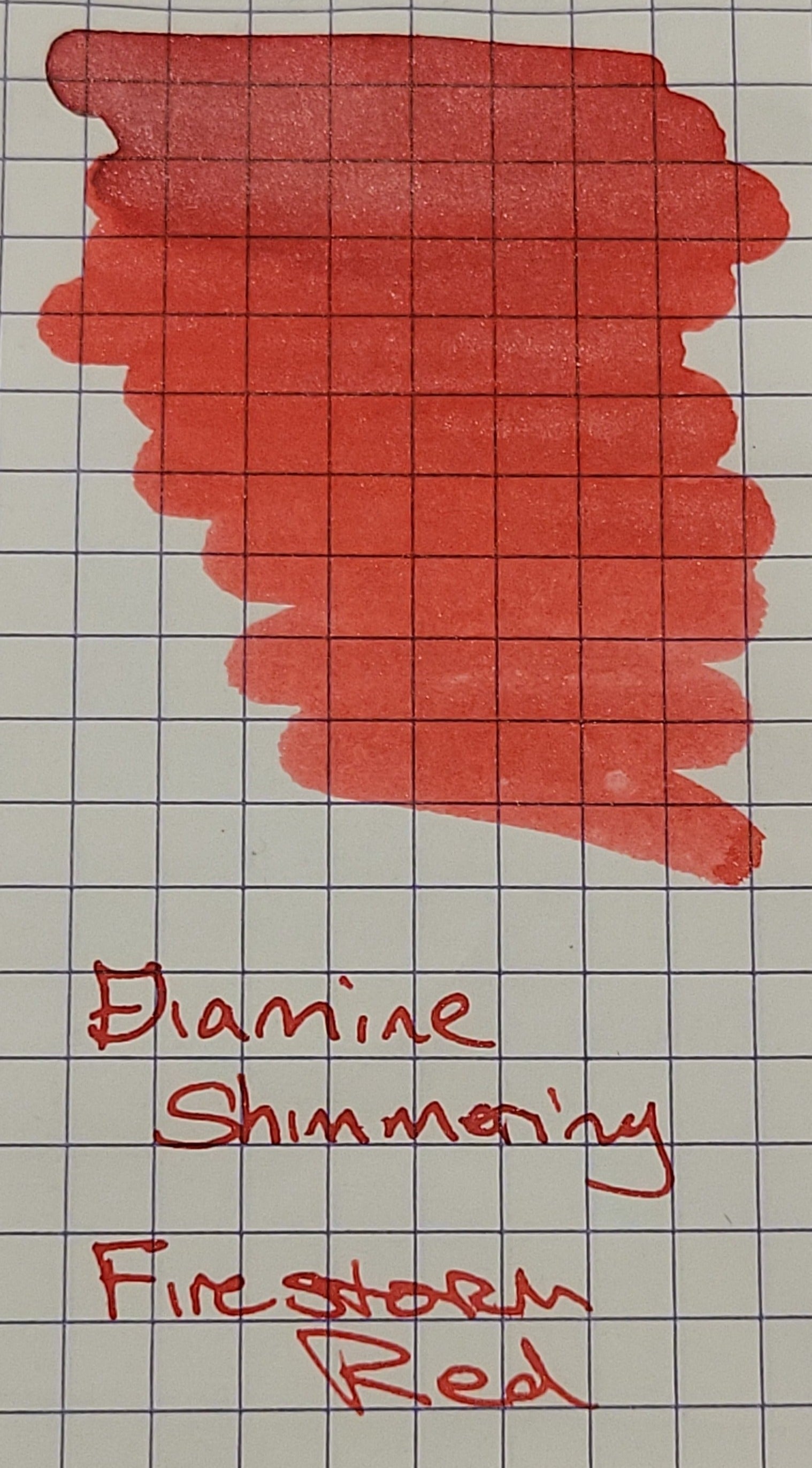 Diamine Shimmer Ink 50 ml Firestorm Red - Silver shimmer - Pen Boutique Ltd