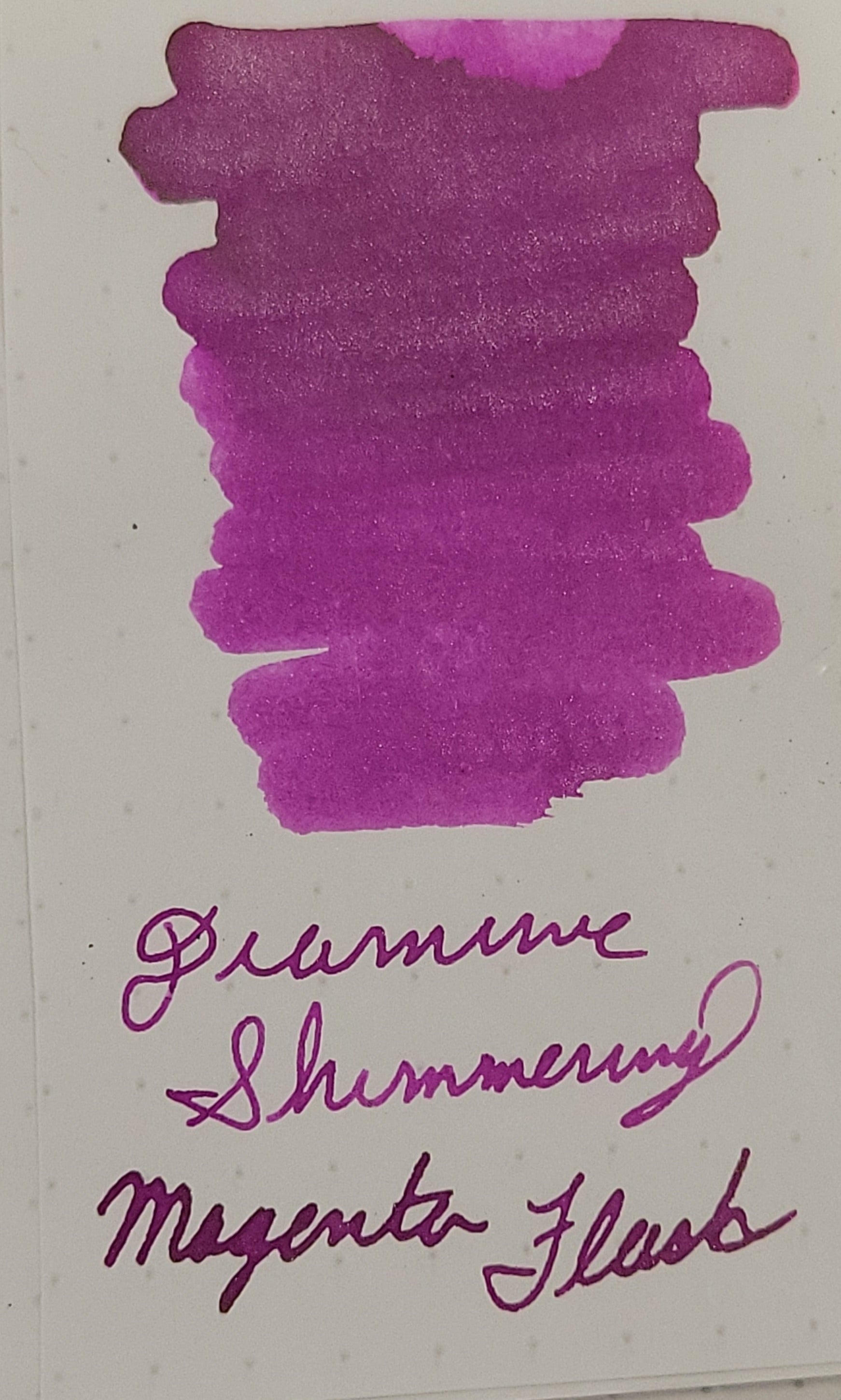 Diamine Shimmer Ink 50 ml Magenta Flash - Silver shimmer - Pen Boutique Ltd