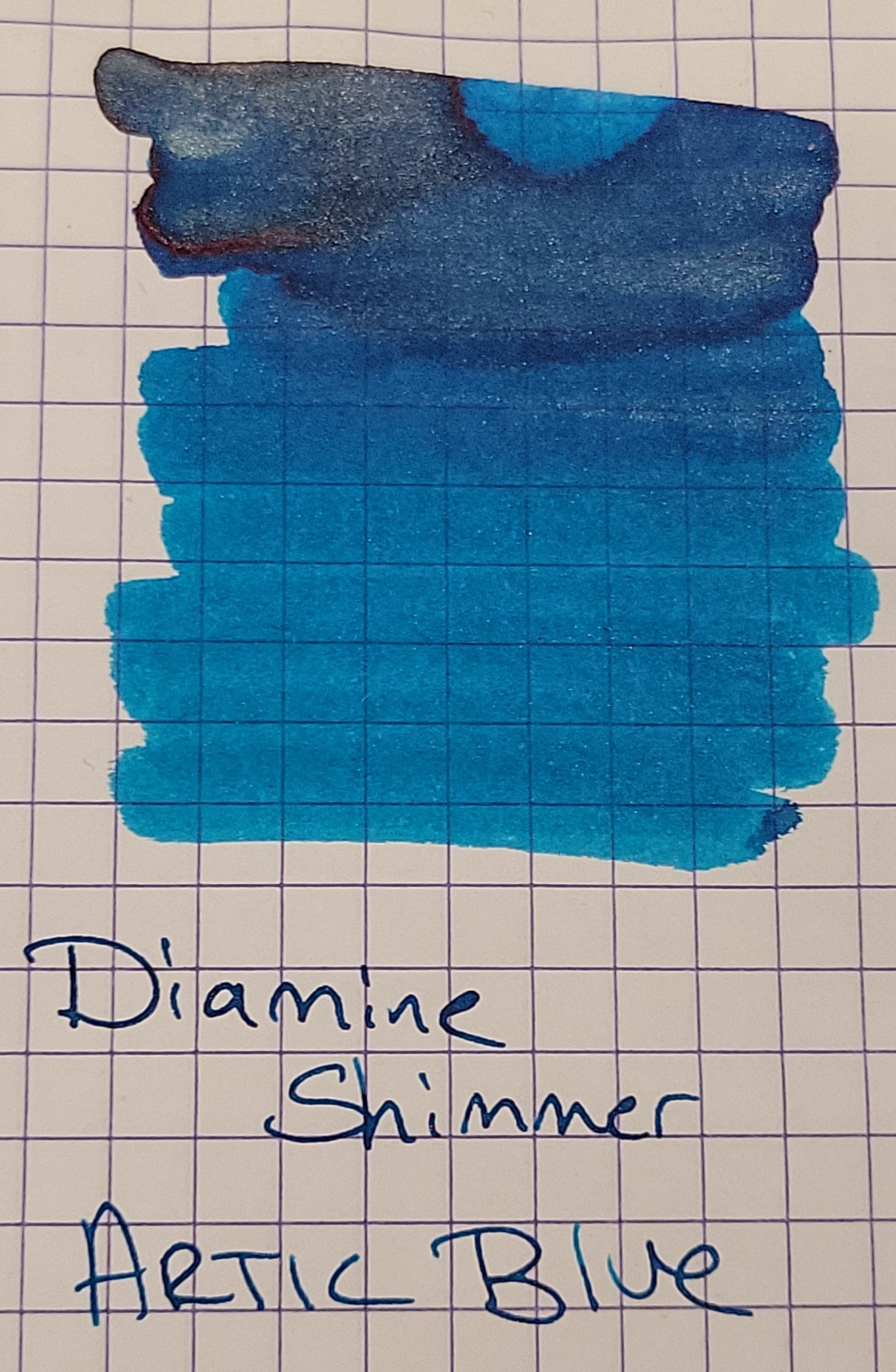 Diamine Shimmer Ink 50 ml Arctic Blue - Silver shimmer - Pen Boutique Ltd
