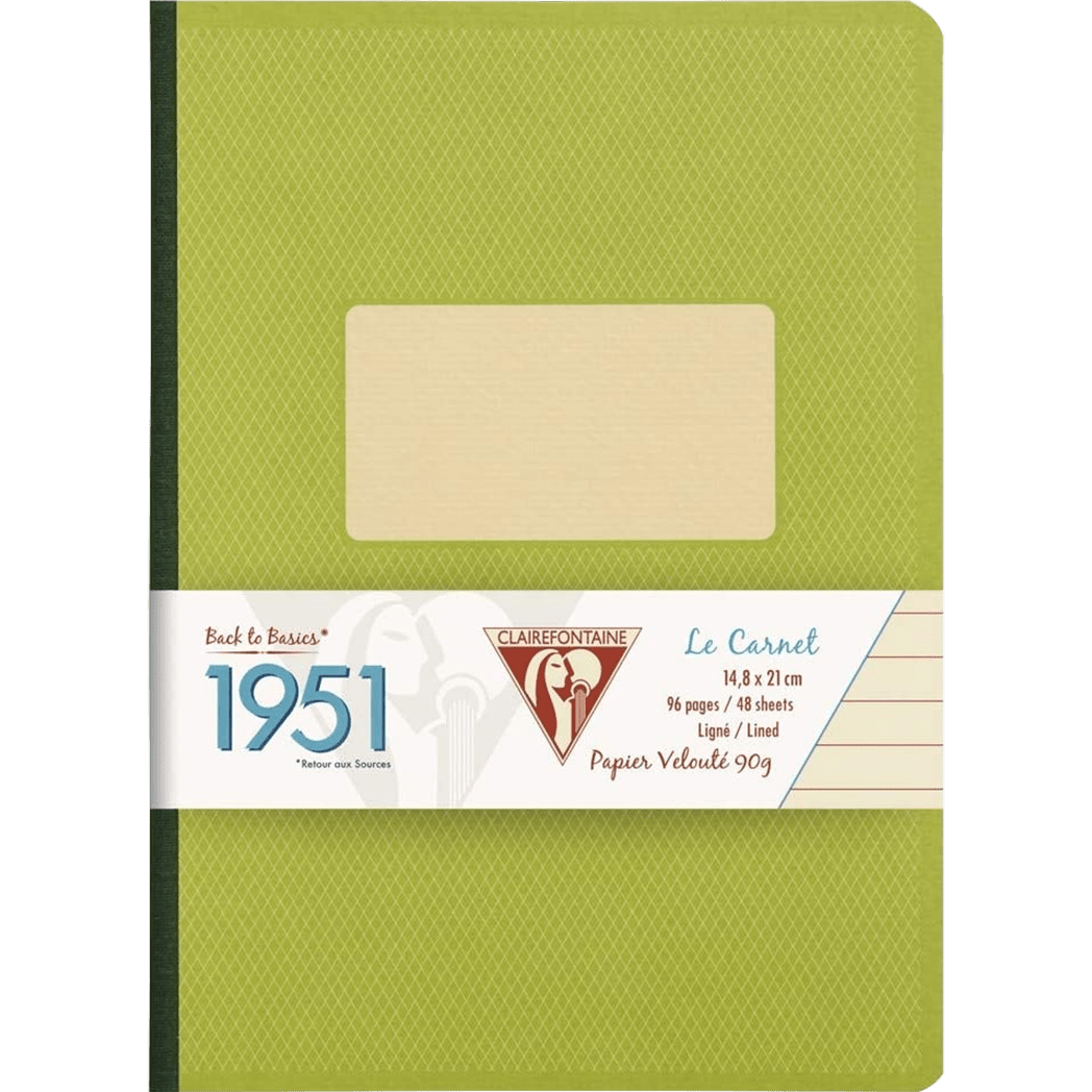 Clairefontaine 1951 Clothbound Notebook Green 5 ¾ X 8 ¼ Lined - Pen Boutique Ltd