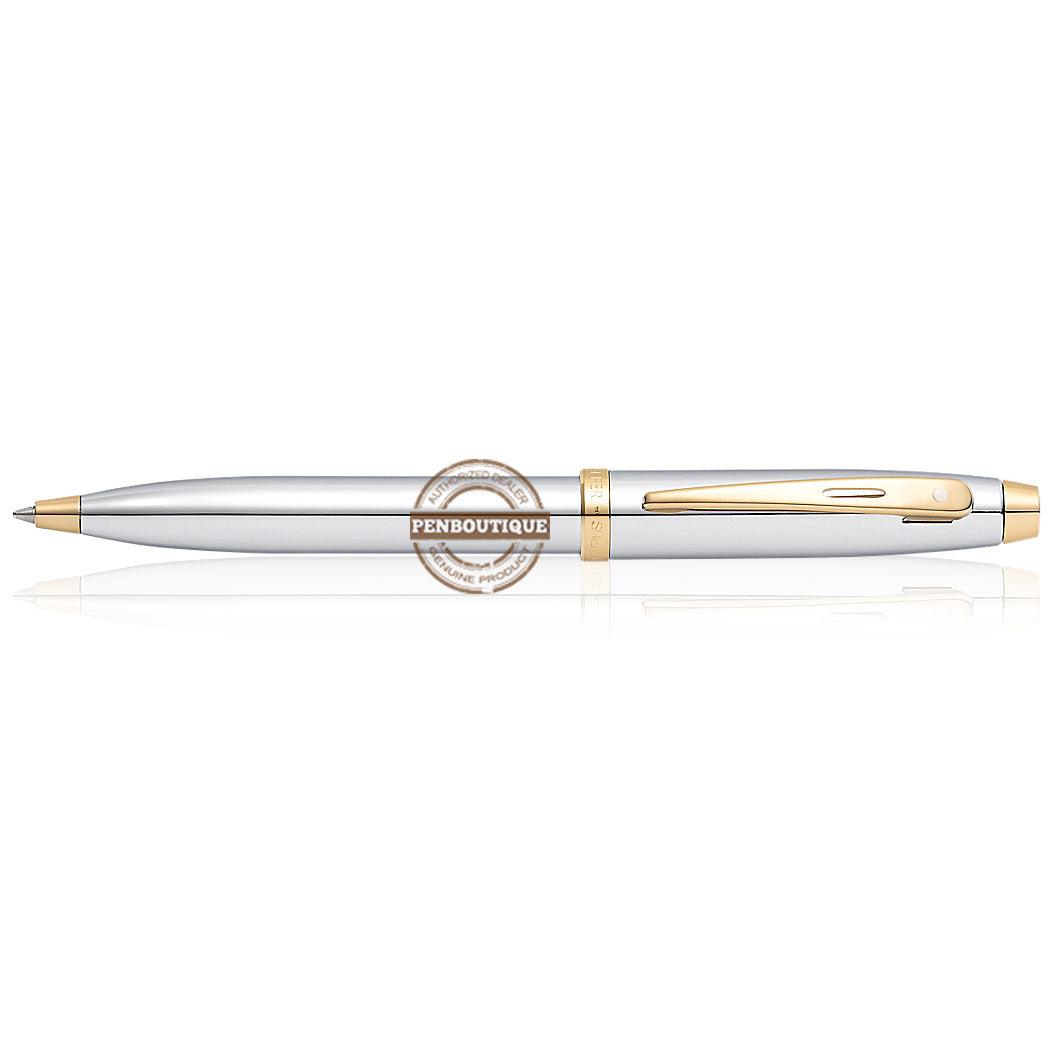On Sale: SHEAFFER 100 CHROME WITH GOLD TRIMS BALLPOINT PEN - Pen Boutique Ltd