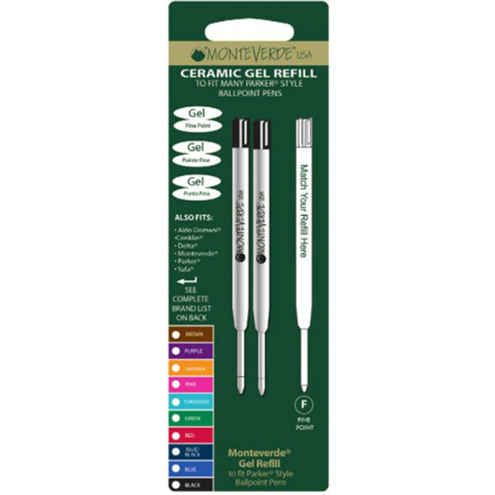 Monteverde Purple Capless Ceramic 2 Pack Gel Refill To Fit Parker BP Pens-Pen Boutique Ltd