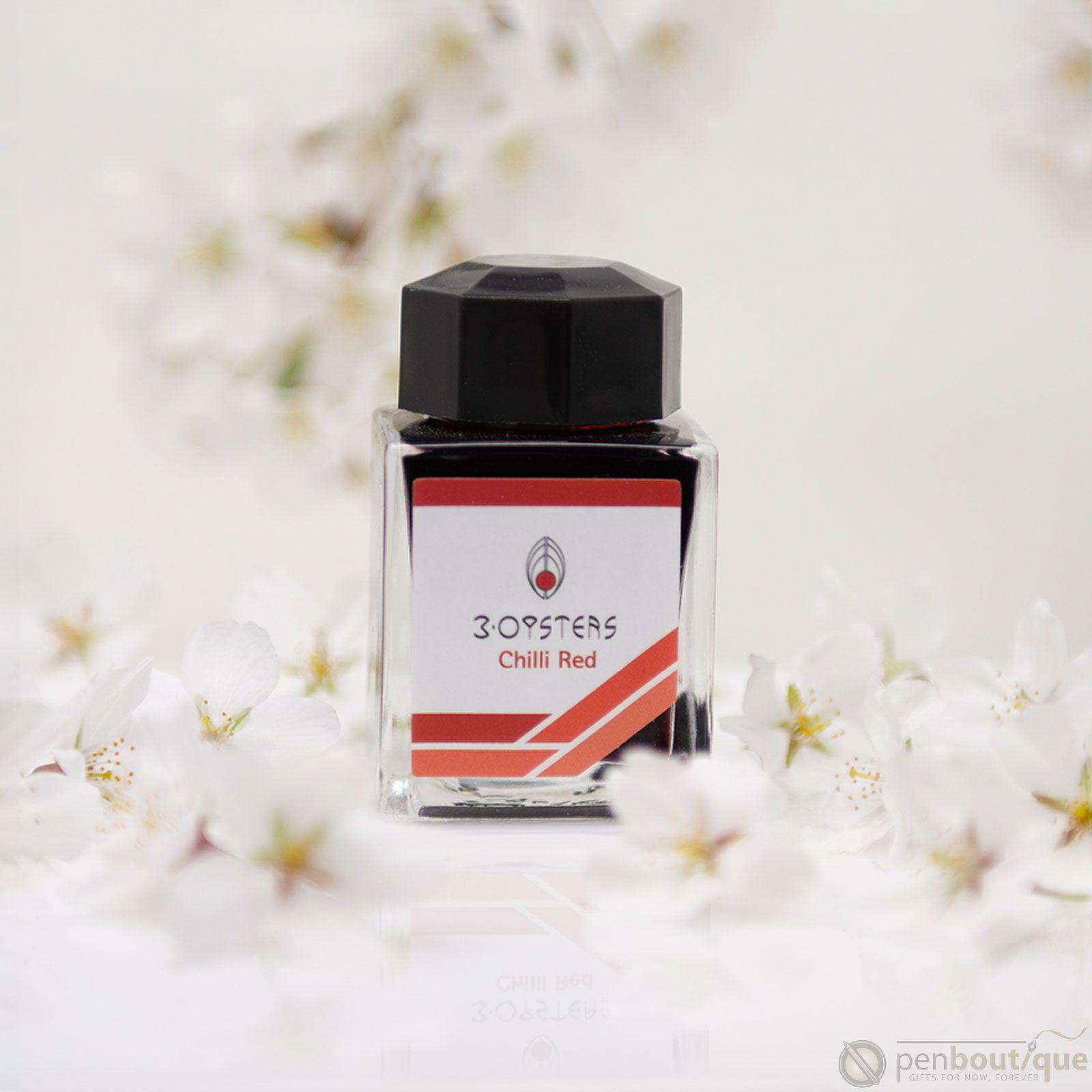 3 Oysters Delicious Chili Red - 38ml Bottled Ink - Pen Boutique Ltd