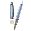 David Oscarson Trellis Fountain Pen - Limited Edition - Azure & White/Rhodium Vermeil-Pen Boutique Ltd