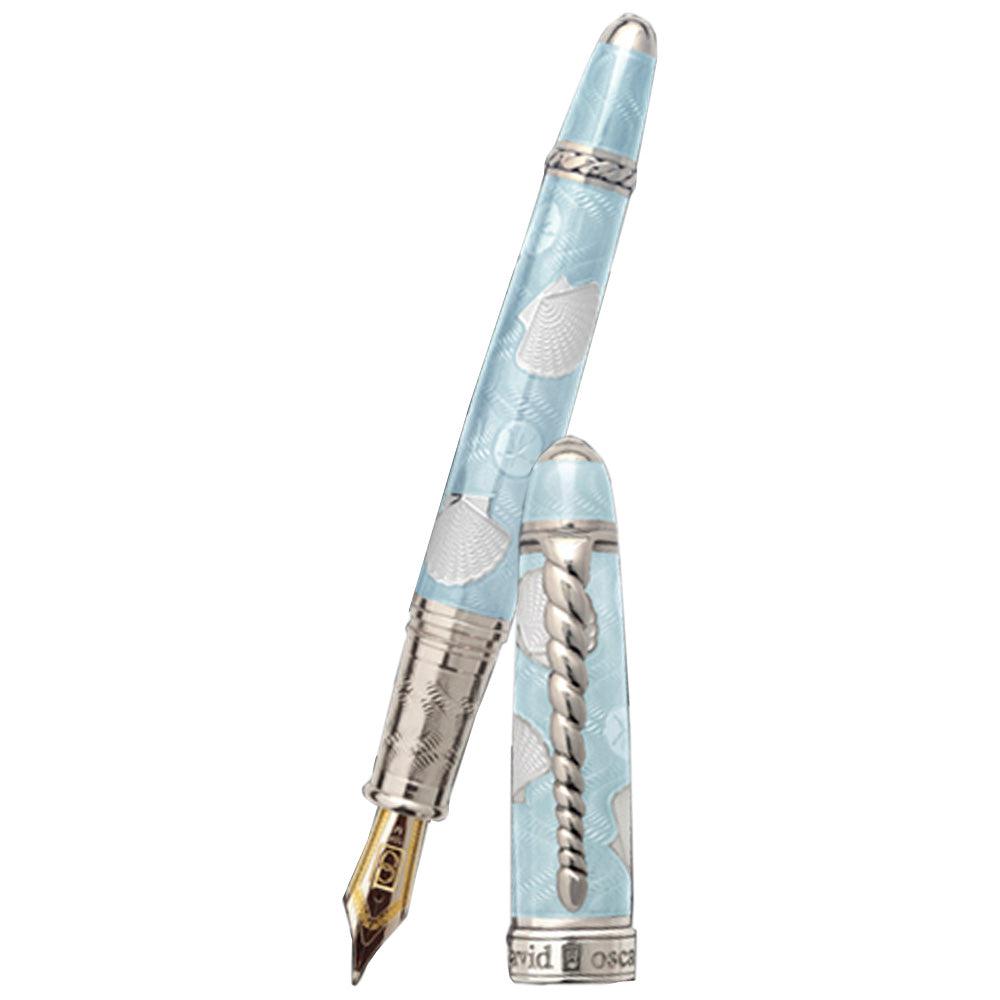 David Oscarson Seaside Fountain Pen - Limited Edition - Aquamarine/White - Pen Boutique Ltd