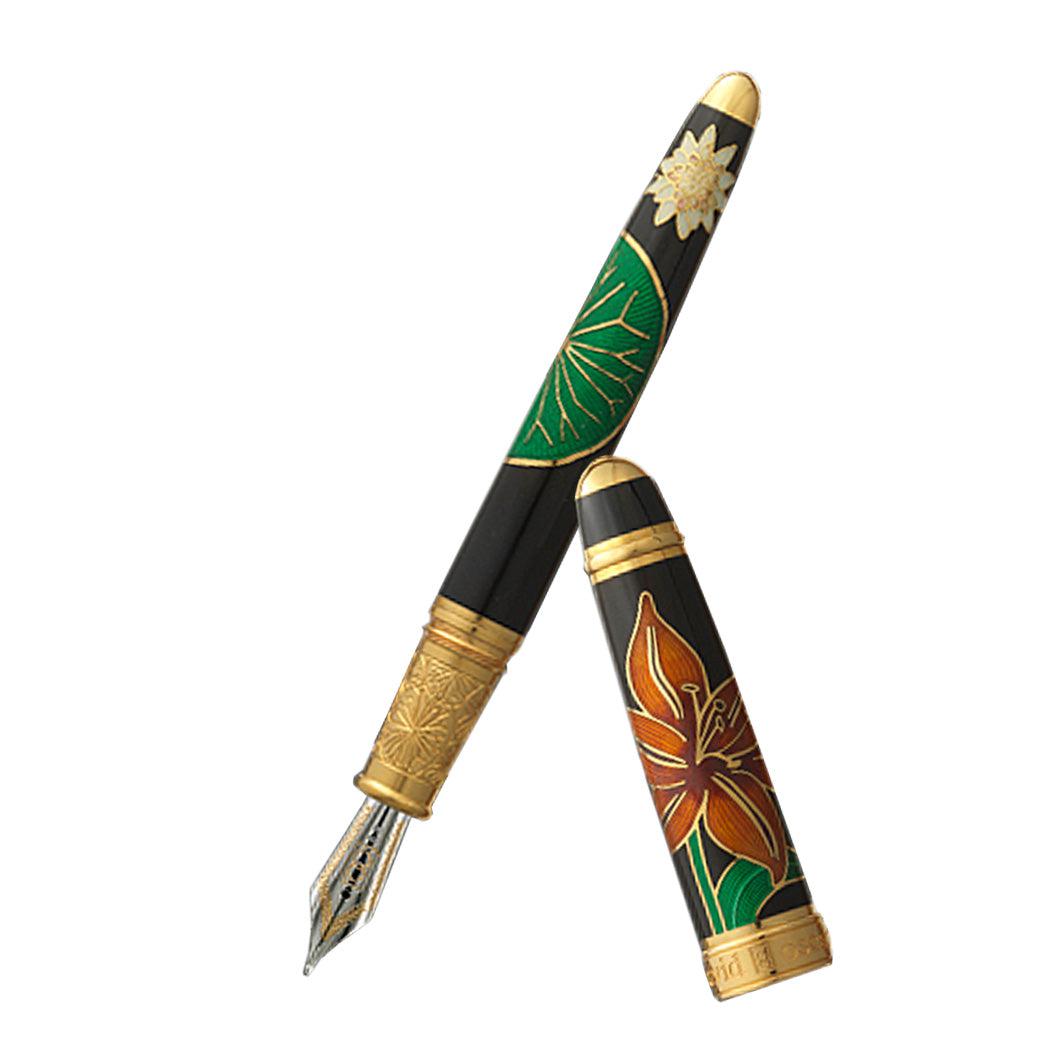 David Oscarson Lily Fountain Pen - Black, Saffron, Citrine, Ruby and Emerald - Pen Boutique Ltd