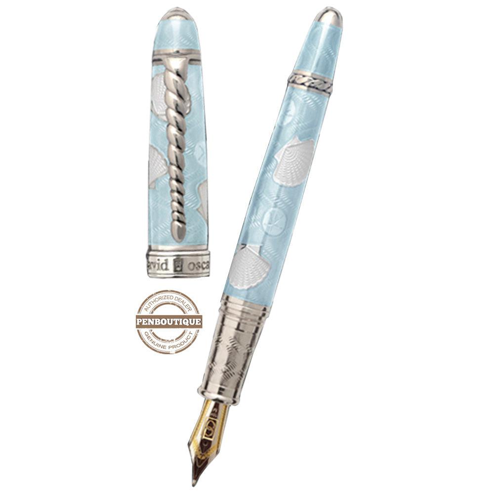 David Oscarson Seaside Fountain Pen - Limited Edition - Aquamarine/White - Pen Boutique Ltd