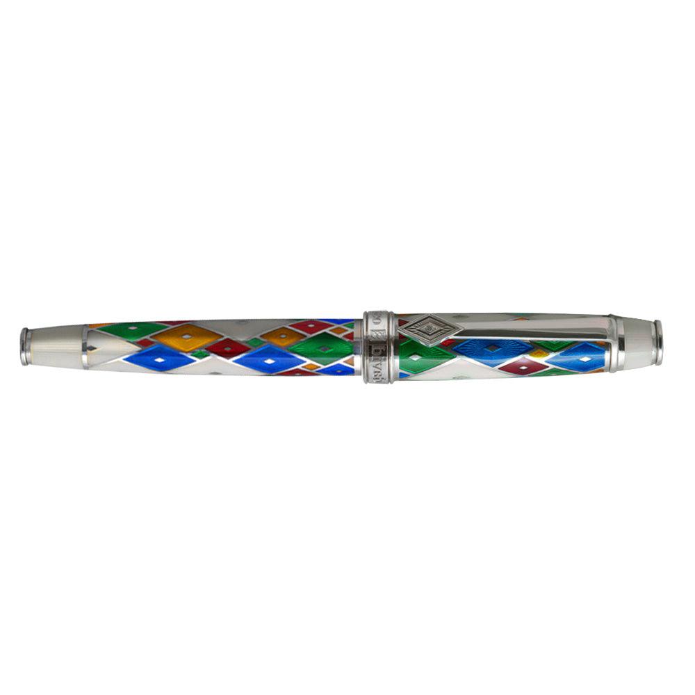 David Oscarson Harlequin Rollerball Pen - Opalescent White/Pearl - Pen Boutique Ltd