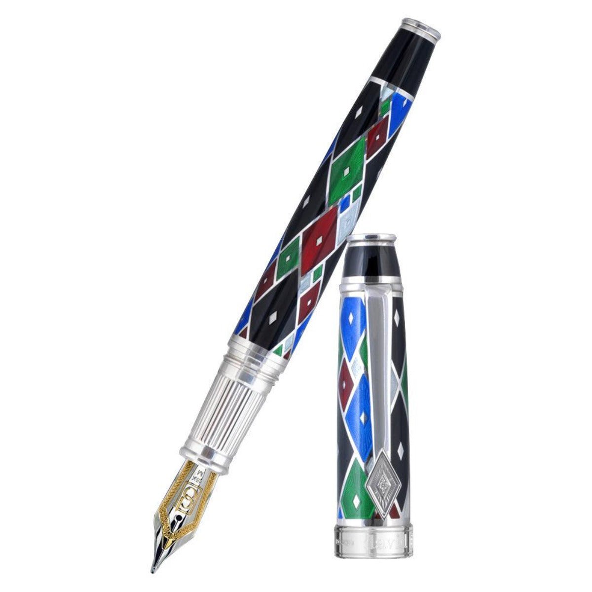 David Oscarson Harlequin Fountain Pen - Opaque Black/Onyx - Pen Boutique Ltd
