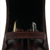 Yak Leather Premium Leather Two Pen Pouch with Flap Brown-Pen Boutique Ltd