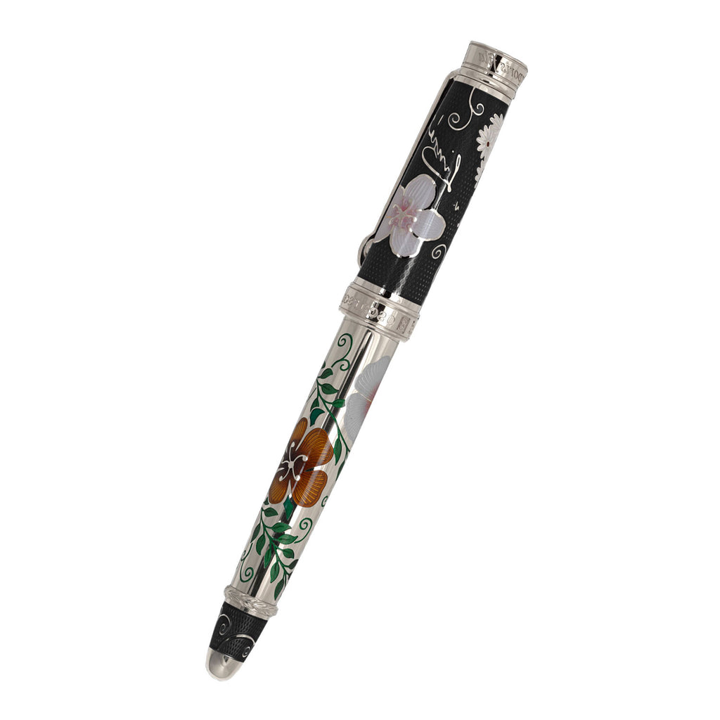 David Oscarson Carl Linnaeus Rollerball Pen - Black Moss with Multi-Colored Translucent Hard Enamel - Pen Boutique Ltd