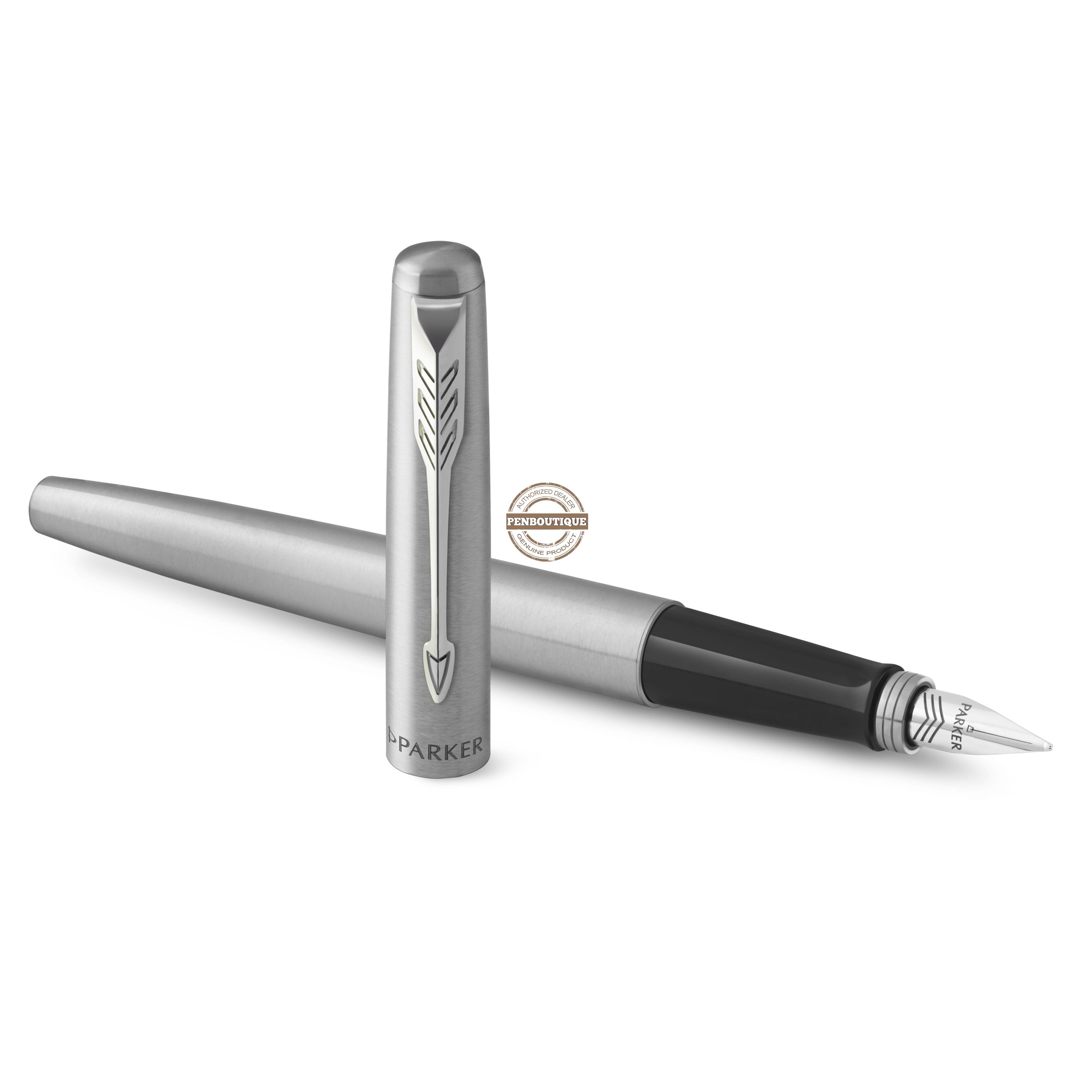 Parker Jotter Fountain Pen - Chrome Trim - Stainless Steel - Pen Boutique Ltd