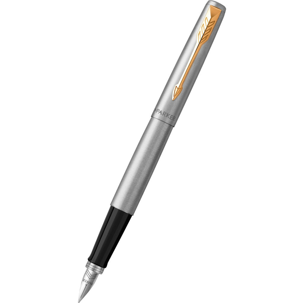 Parker Jotter Fountain Pen - Gold Trim - Stainless Steel - Pen Boutique Ltd