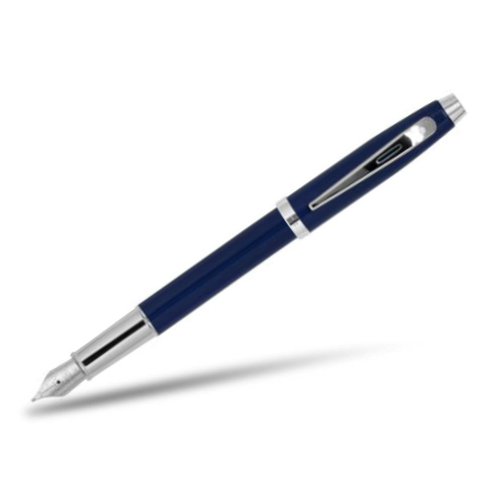 Sheaffer 100 Fountain Pen - Glossy Blue Lacquer - Medium Nib-Pen Boutique Ltd