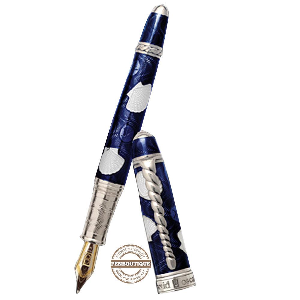 David Oscarson Seaside Fountain Pen - Limited Edition - Ocean Blue/White - Pen Boutique Ltd