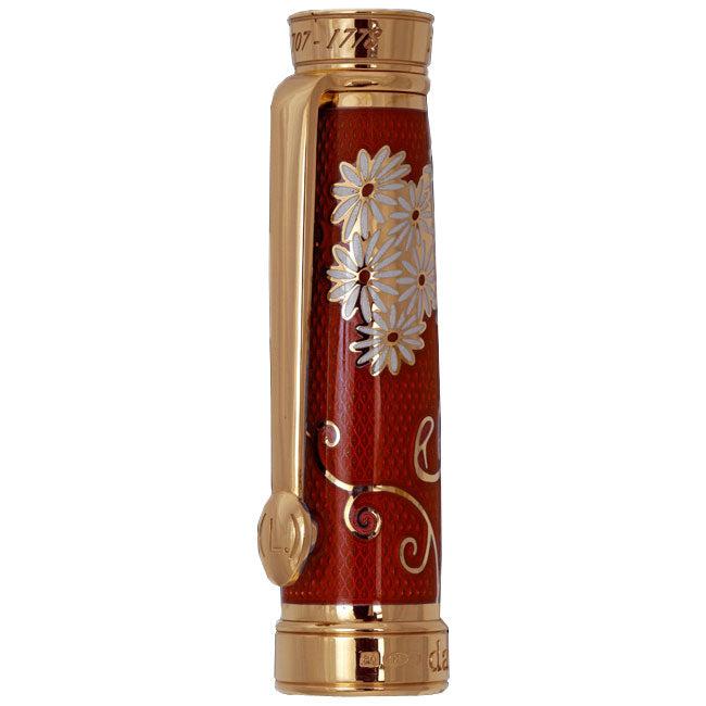 David Oscarson Carl Linnaeus Fountain Pen - Ruby Red with Multi-Colored Hard Enamel and Gold Vermeil-Pen Boutique Ltd