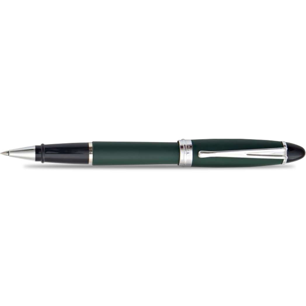 Aurora Ipsilon Rollerball Pen - Satin Green - Chrome Trim-Pen Boutique Ltd