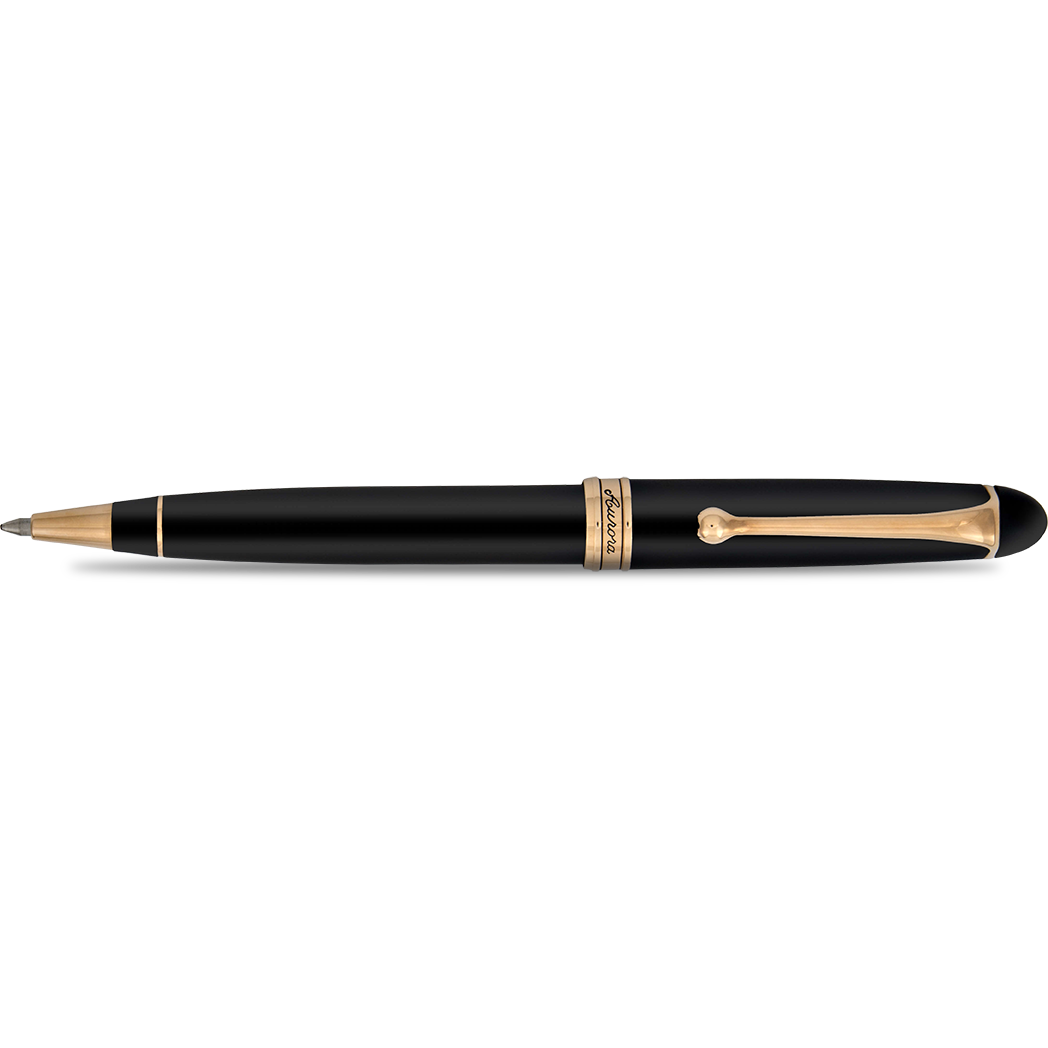 Aurora 88 Ballpoint Pen - Black Satin - Rose Gold Trim-Pen Boutique Ltd